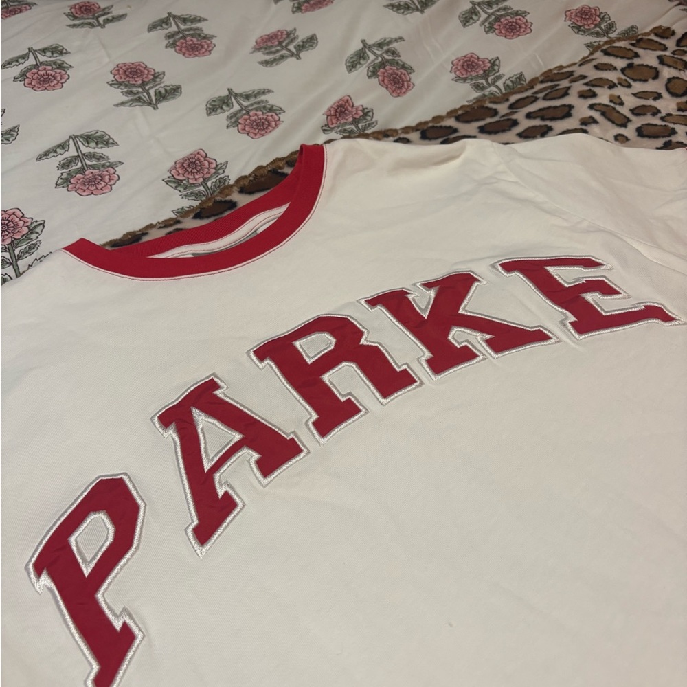Red and White Graphic Tee PARKE